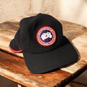 Canada Goose Black Hat with Red Emblem